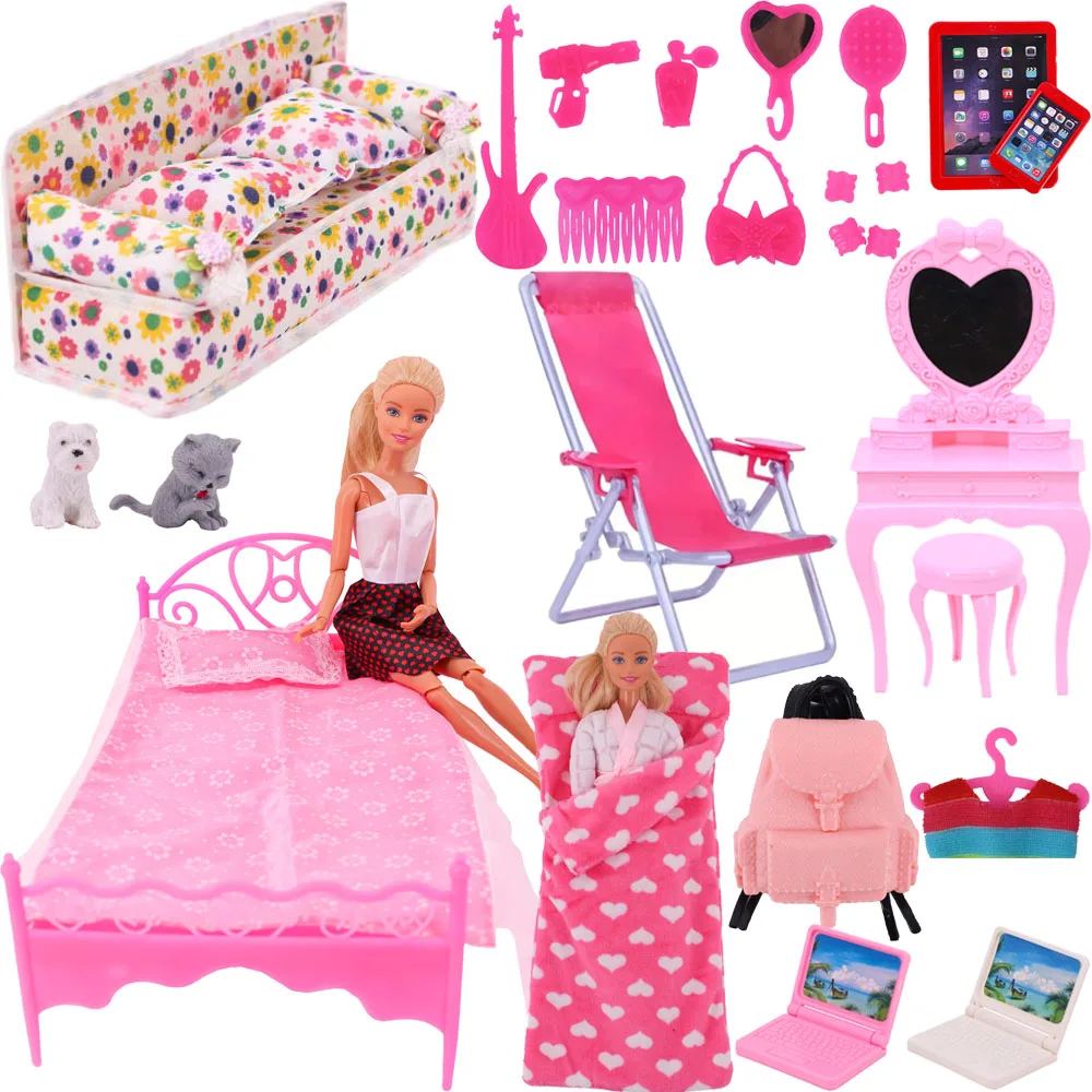 Meubels Voor Barbies Poppenkleding Accessoires Bedspiegel 1/6 Poppenhuisdecoratie Bjd