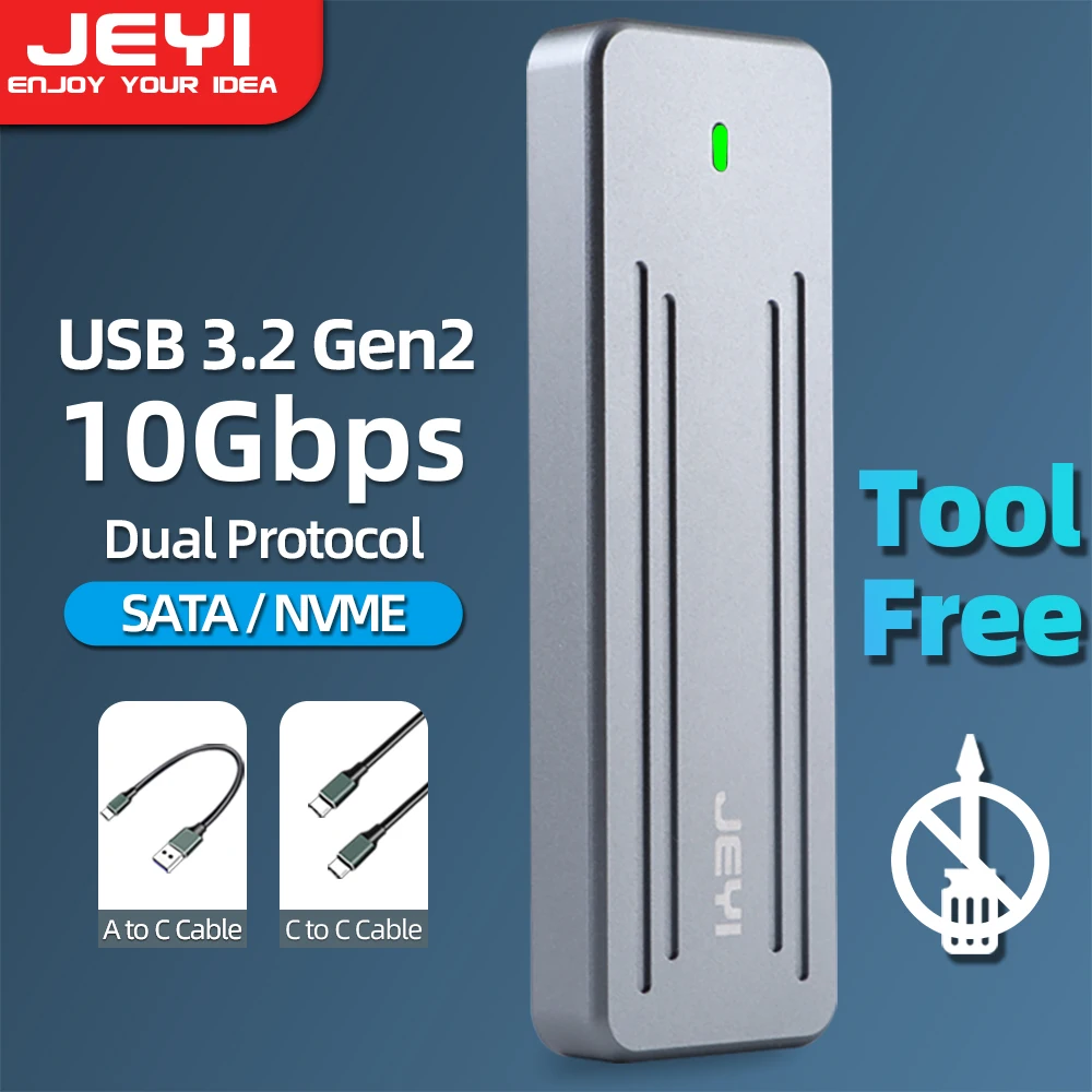 JEYI-Capa Magnética para Disco Rígido, M.2 NVME NGFF, Alumínio, Sem Ferramentas, Gabinete SSD, USB
