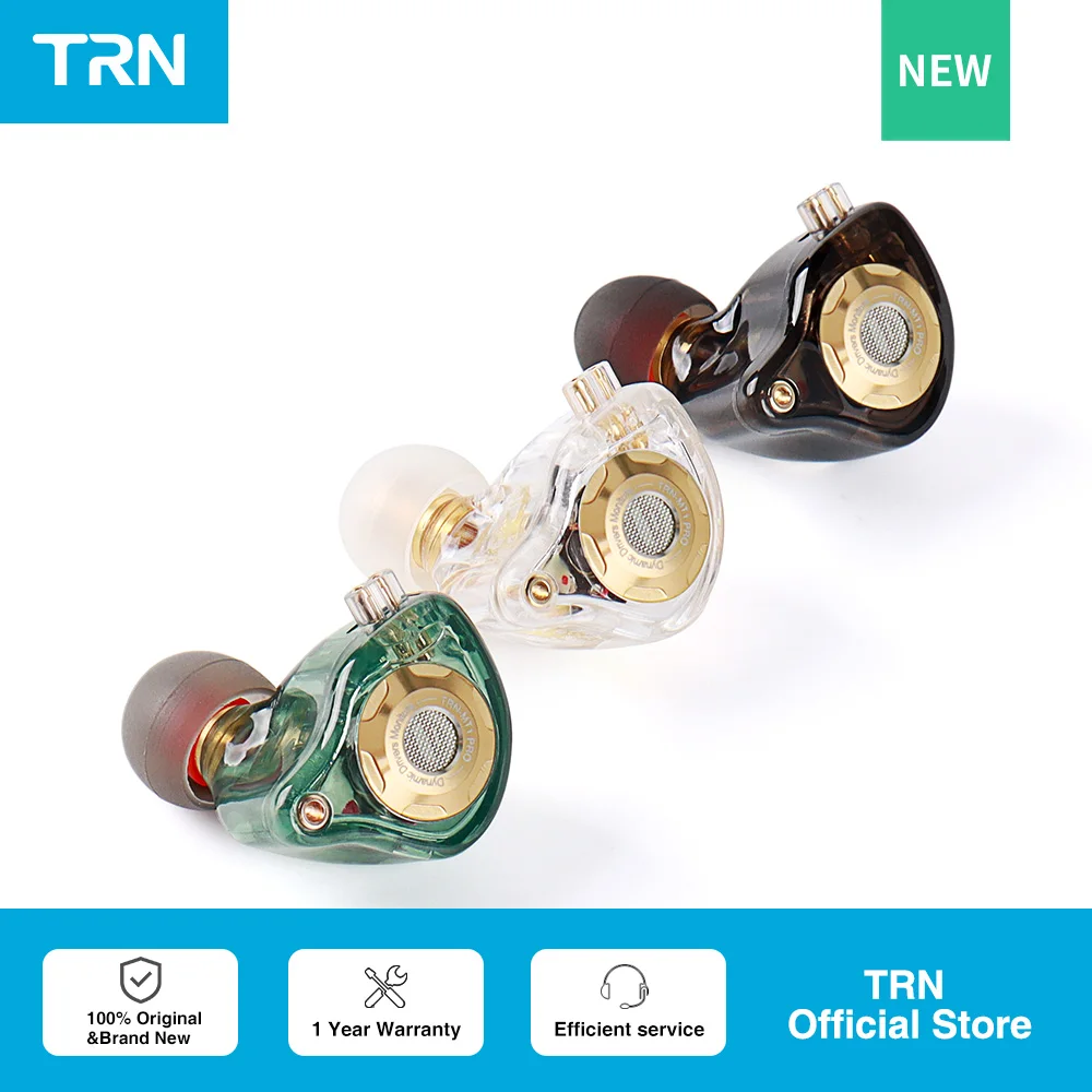 Trn mt1 pro hi-fi 1 dynamic in-ear fone de ouvido unidade hifi bass metal monitor de execução