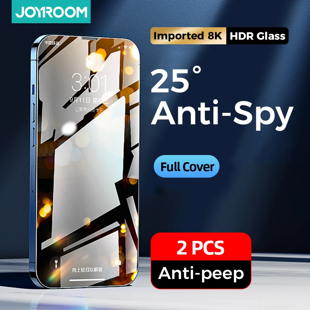 Joyroom-Protetor de Tela de Privacidade Completo para iPhone  Vidro Temperado Anti-Spy 9H  iPhone