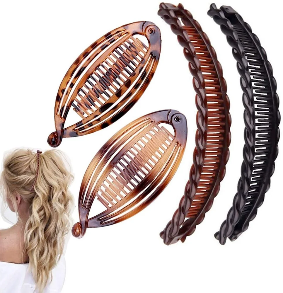 4PCS Hair Clips Vintage Clincher Combs Tool for Thick Curly Hair Accessories Fishtail Hair Clip