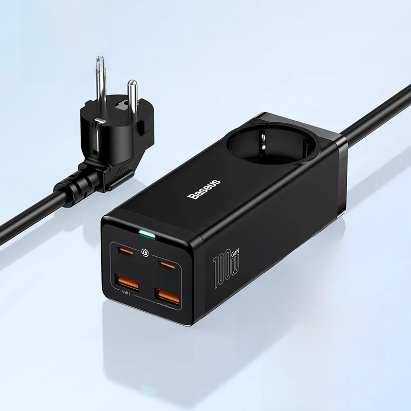 Baseus 100 W GaN3 Pro Desktop-Ladegerät Steckdosenleiste Ladestation Schnellladegerät für iPhone 15