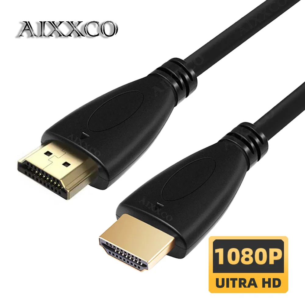 AIXXCO 0.5M 1.5M 1M 2M 3M 5M 10M 15M Gold Plated HDMI-compatible Cable 1.4 1080p 3D video cables for