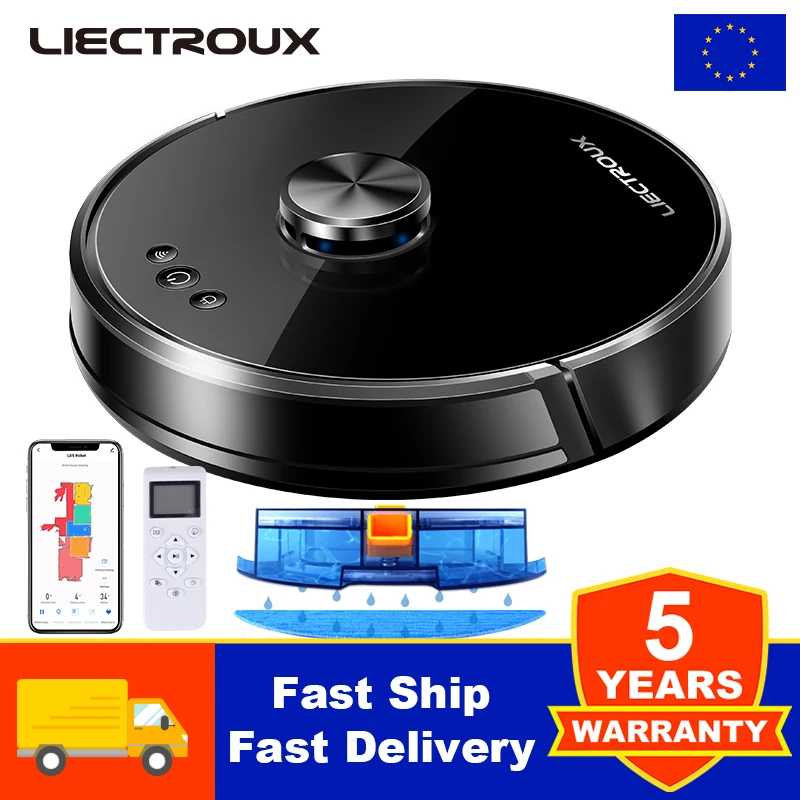 Robô Aspirador de Pó Híbrido Liectroux XR500, Navegação Lidar a Laser,Sucção 6500pa,Mapa