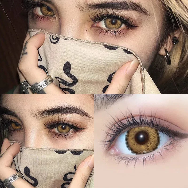 Uyaai 2 Stks/paar Kleur Contactlenzen Bijziendheid Contact Kleur Lens Ogen Lenzen Voor Ogen Blauwe
