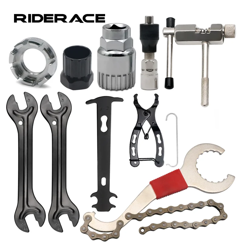 Bicycle Repair Tool Sets Chain Breaker Crank Puller MTB Bike Chain Measuring Ruler Flywheel Removal