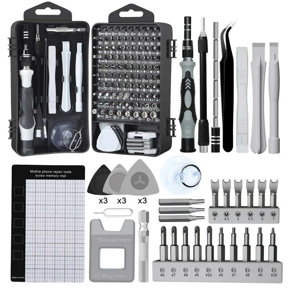 Precisão Chave De Fenda Set, 138 em 1, Kit de Ferramentas Manuais, Bits Magnéticos, Pequeno,
