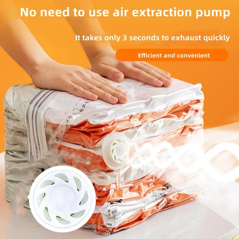 New Patented Vacuum Bags Large Plastic Storage Bags for Storing Clothes Blankets Compression Empty