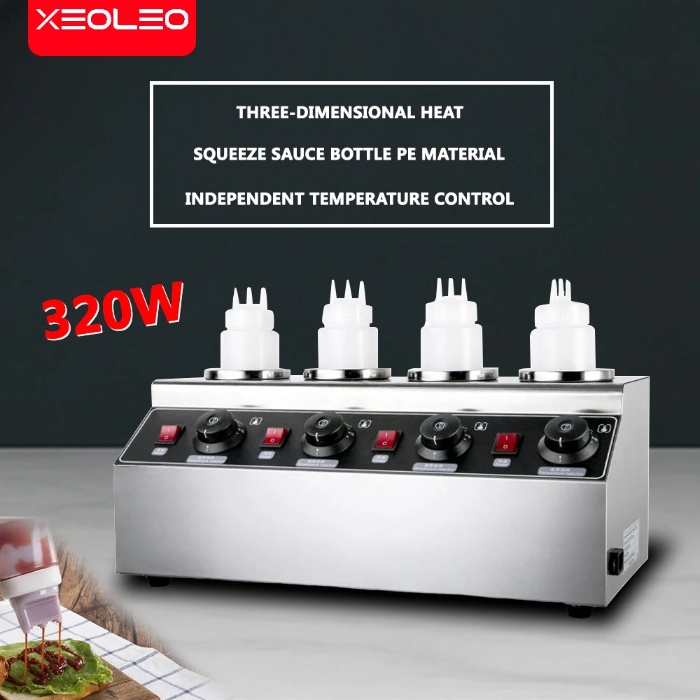 XEOLEO 320W Vier Zylinder Schokolade Marmelade Heizung Elektrische Schokolade Heizung Marmelade Milch Flasche Heizung Edelstahl 