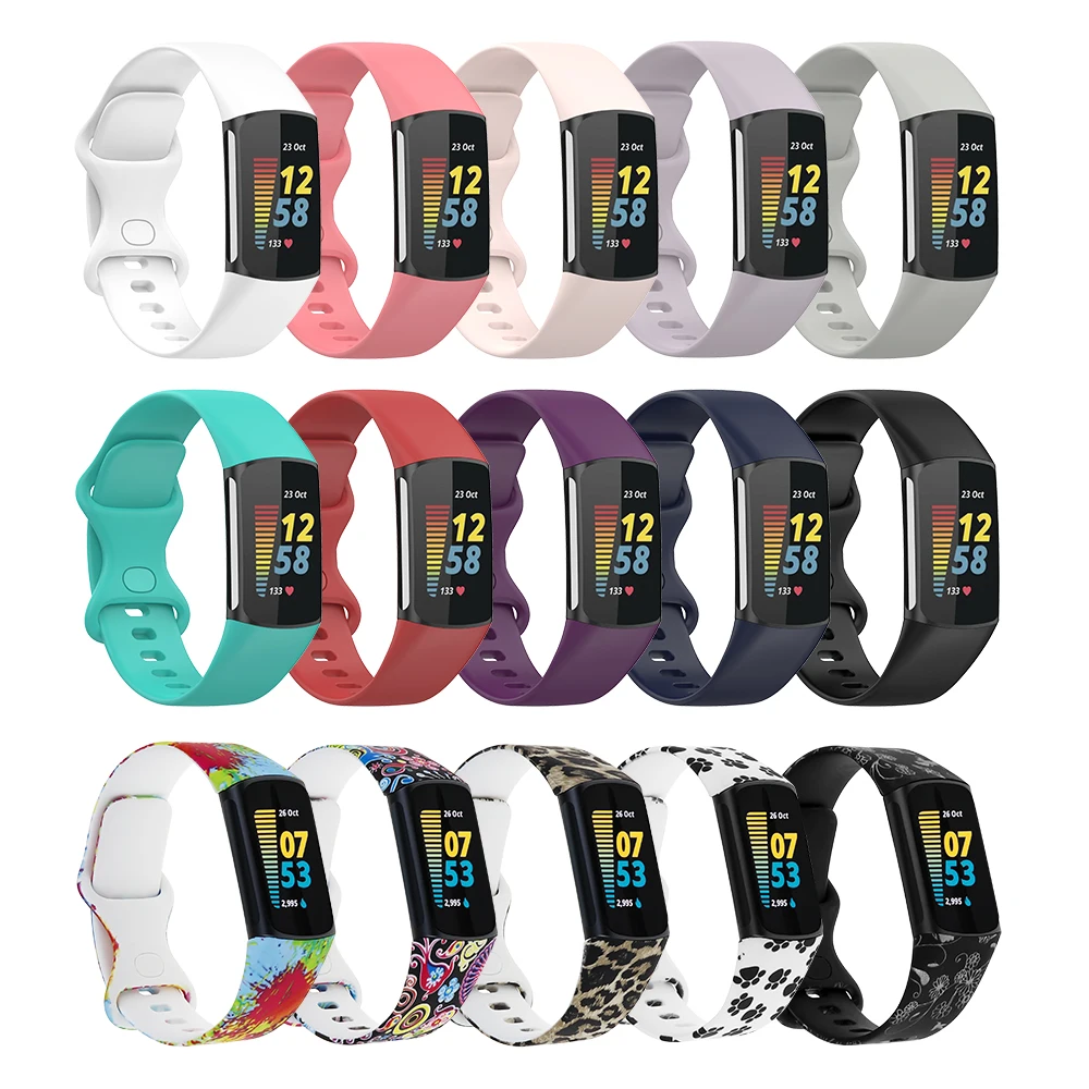 Banda de silicone para Fitbit Charge 5  Pulseira relógio inteligente  Suporte para Fitbit Charge 6