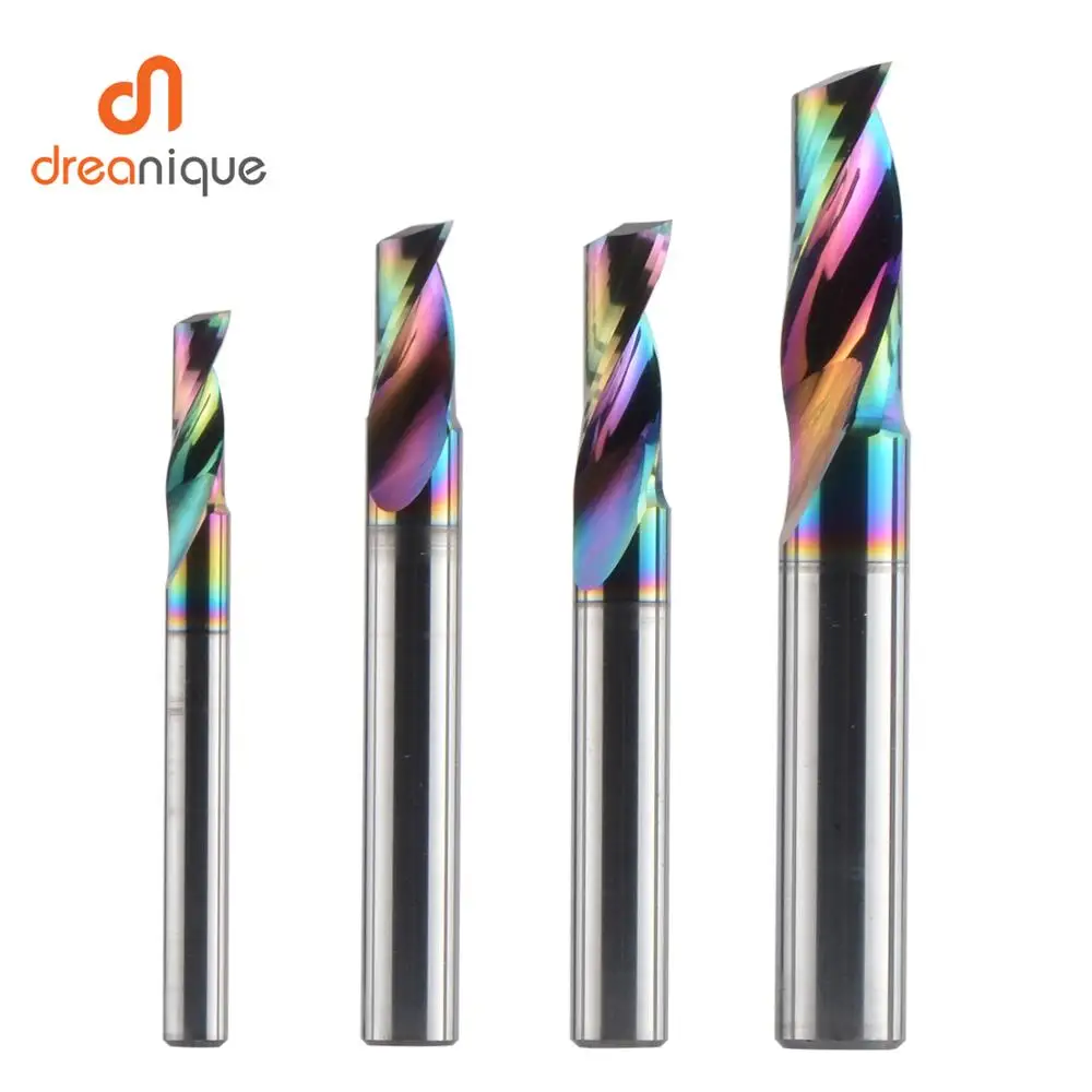 Dreanique-CNC Fresa Bit para Alumínio  Flauta Única  Tungstênio Sólido  Liga de Carboneto  End Mill