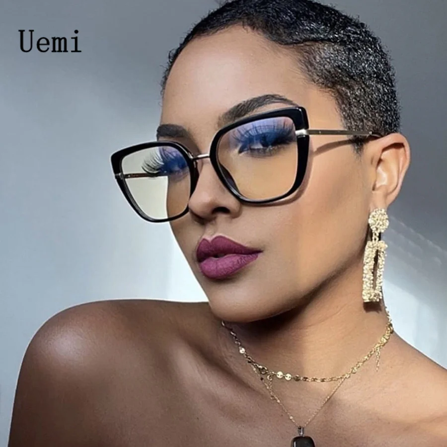 Nieuwe Retro Cat Eye Vrouwen Anti Blauw Licht Bril Frame Fashion Designer Dunne Gezicht Platte