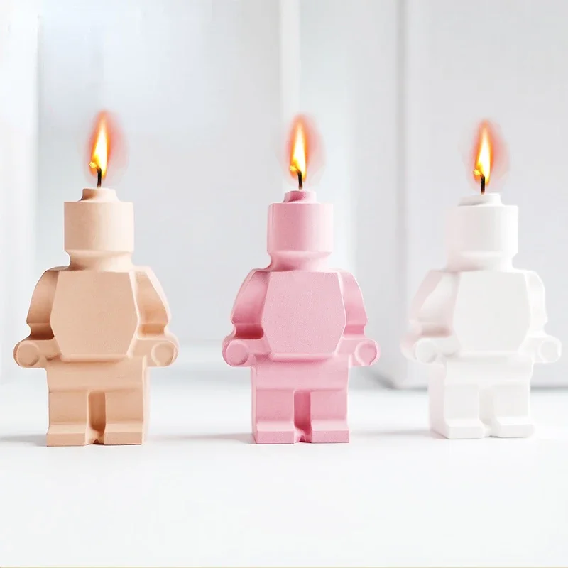 5-Holte Robots Siliconen Kaars Schimmel Diy Kaars Maken Chocolade Ijs Lade Zeep Mal Kerst Geschenken