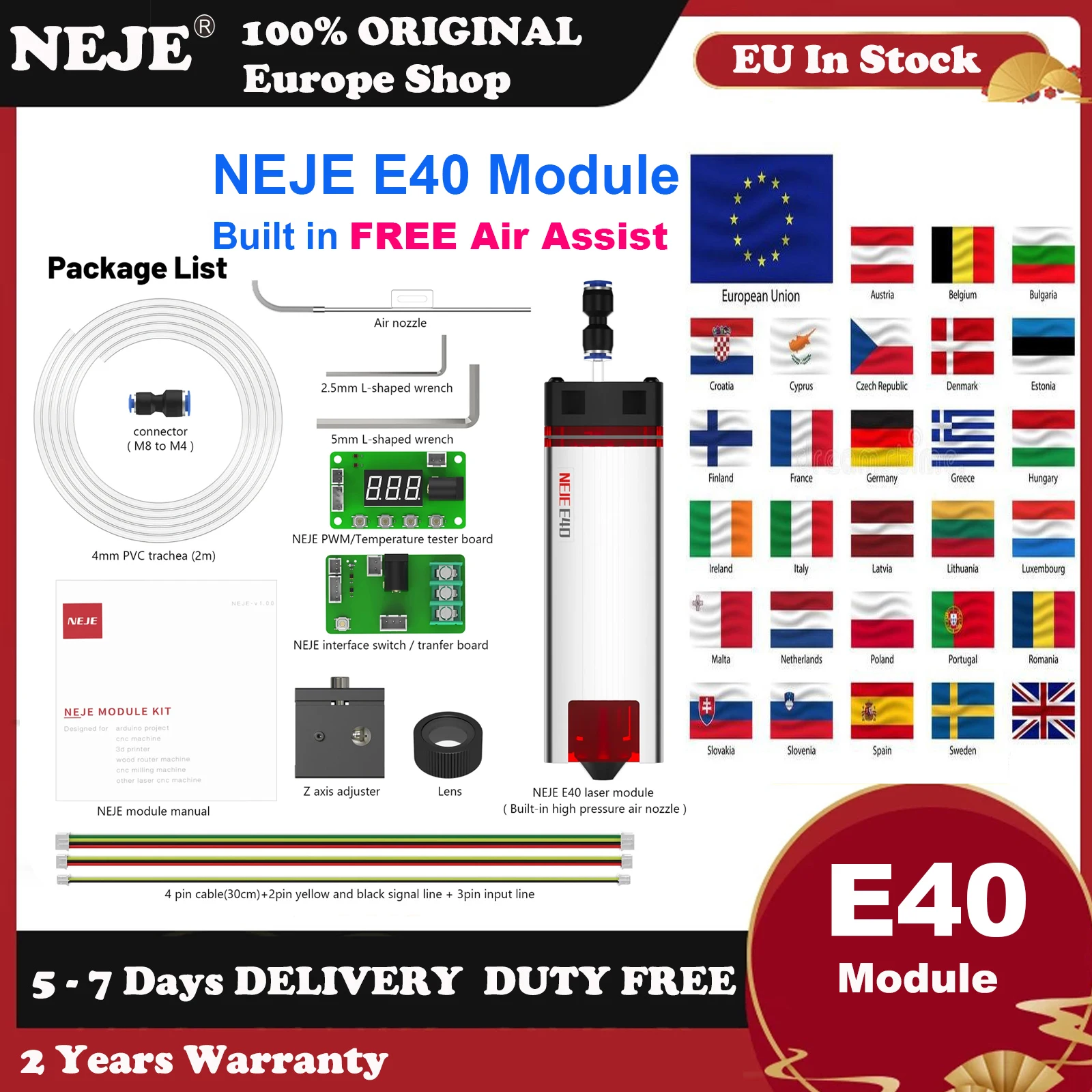 NEJE E40 Laser Modul 11W für Laser Gravur Maschine, drahtlose DIY CNC Holz Engraver Schneiden Logo