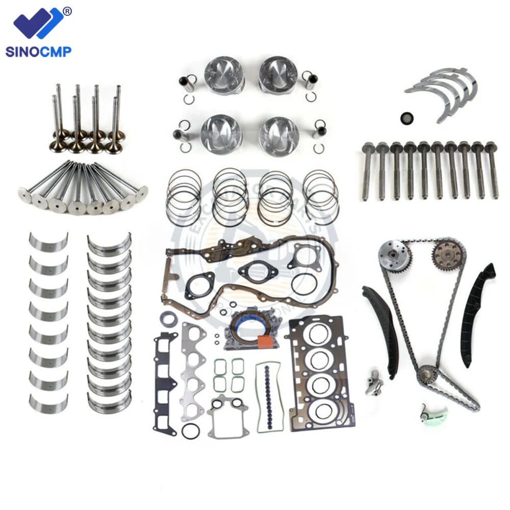 EA111 Motorrevisie Rebuild Kit & Kleppen Zuigers & Ringen Seals Pakking Kit Voor Vw Audi 1.4 Tsi