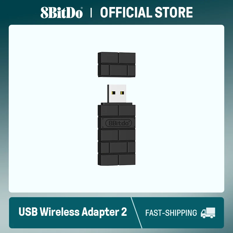 8BitDo USB draadloze Bluetooth-adapter 2 voor PC Mac Raspberry Pi Switch1, 2 Steam Deck Ondersteuning PS5 Xbox JoyCon Controller
