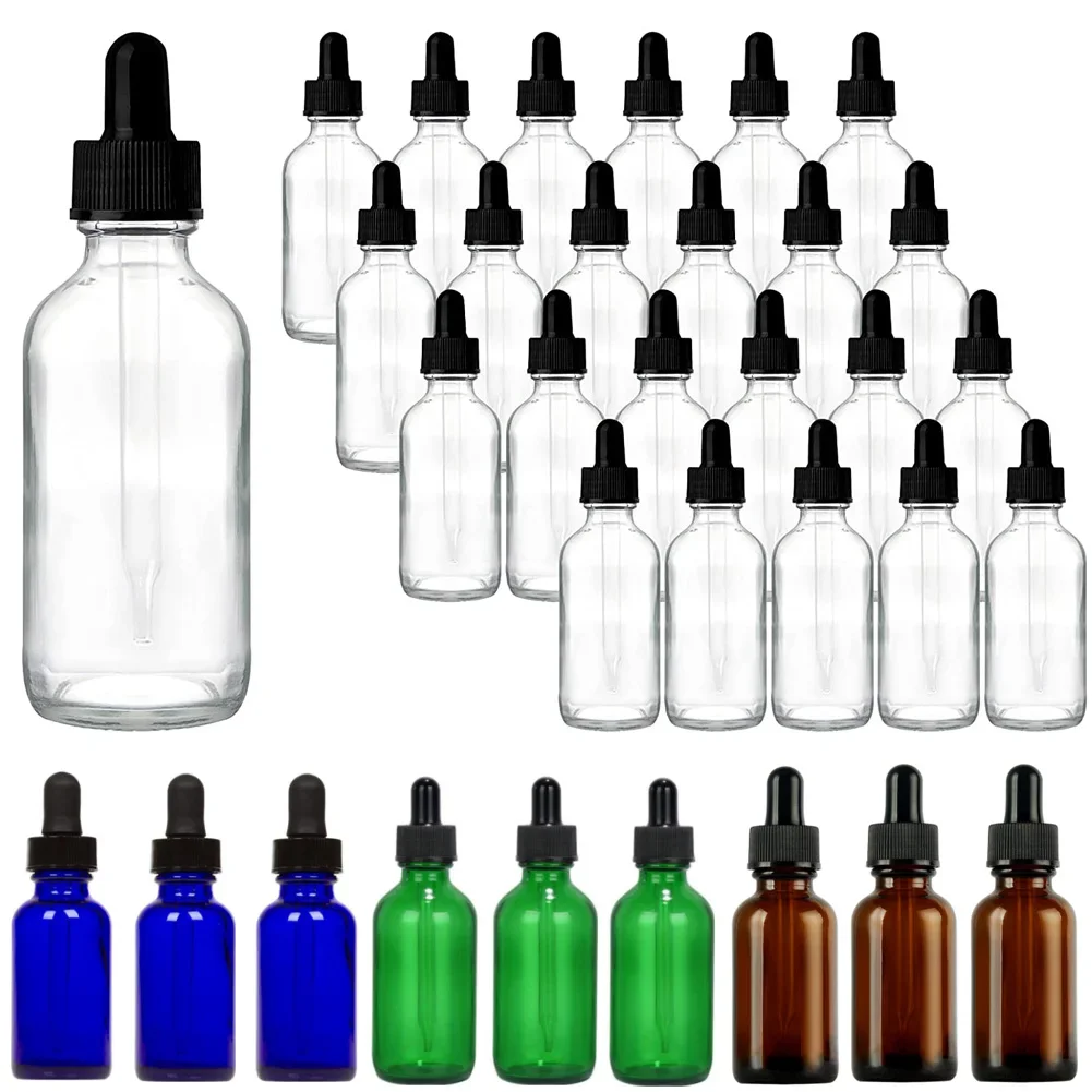 5pcs 5/10/15/20/30ml/50ml Amber Lege Glazen Druppelflesje etherische Olie Aromatherapie Vloeibare