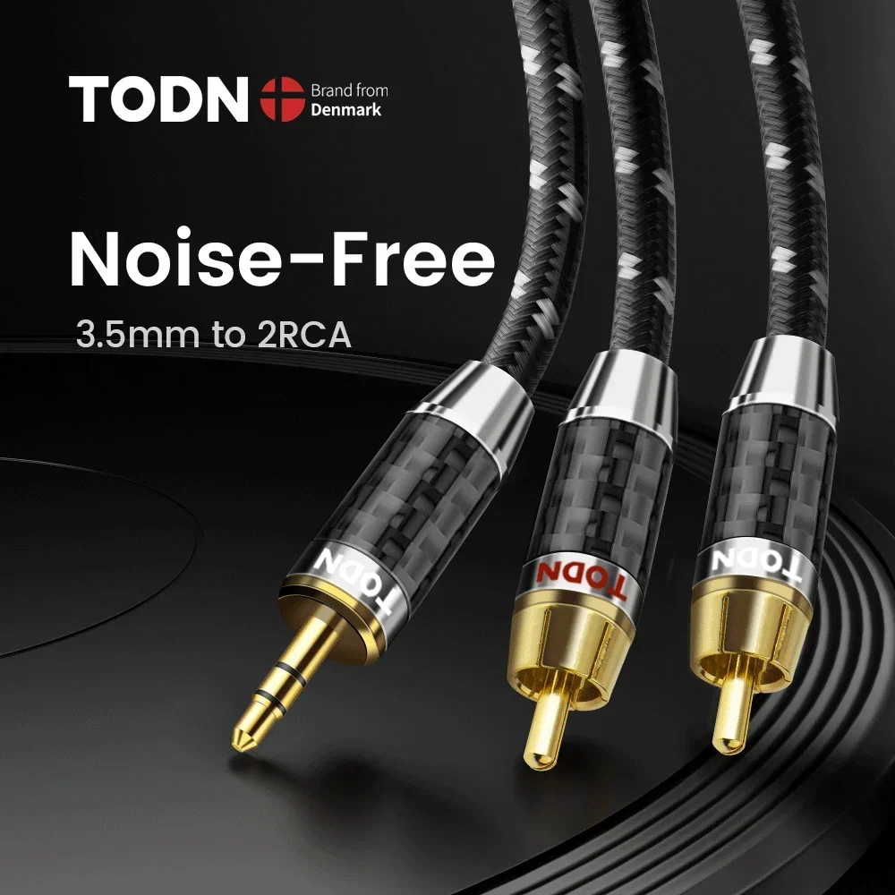 TODN RCA Kabel HiFi Stereo 3.5mm naar 2RCA Audio Kabel AUX RCA Jack 3.5 Y Splitter voor Versterkers Audio home Theater Kabel RCA