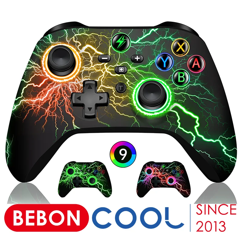 Controlador sem fio RGB para Nintendo Switch, OLED, Lite, Android, IOS, Chaves programáveis, Chaves