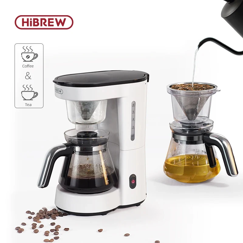 HiBREW-America Drip Coffee Machine  Despeje Sobre Cafeteira  Bule De Vidro  Máquina De Chá Quente