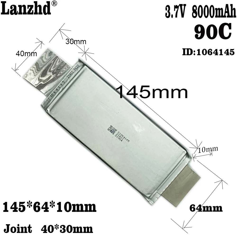 1-10PCS 3 7 v 8Ah Li po Hohe Rate 90C Lithium-Polymer 8000mah Zelle Für Diy Pack power auto