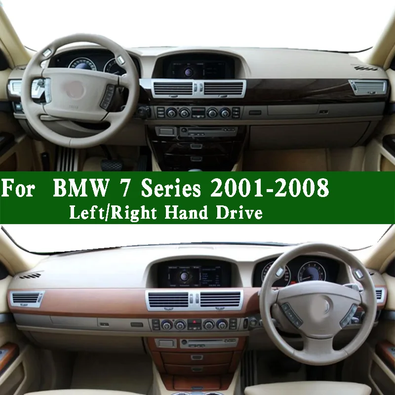 Para bmw série 7 2001-08 e65 e66 e67 730 740 750 dashmat painel capa instrumento protetor solar