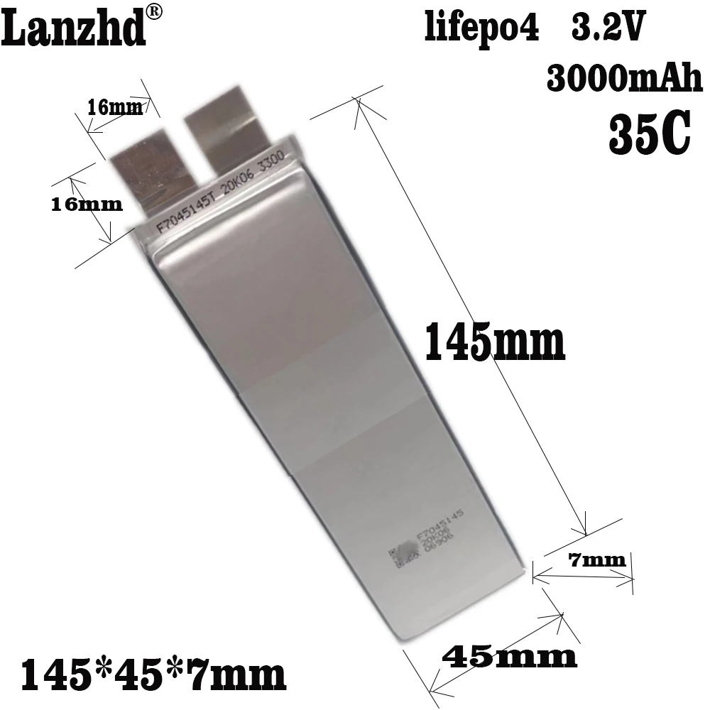 Lifepo4 3.2v alta relação 35c 3000mah bateria bloco de células de polímero de lítio-íon bateria para