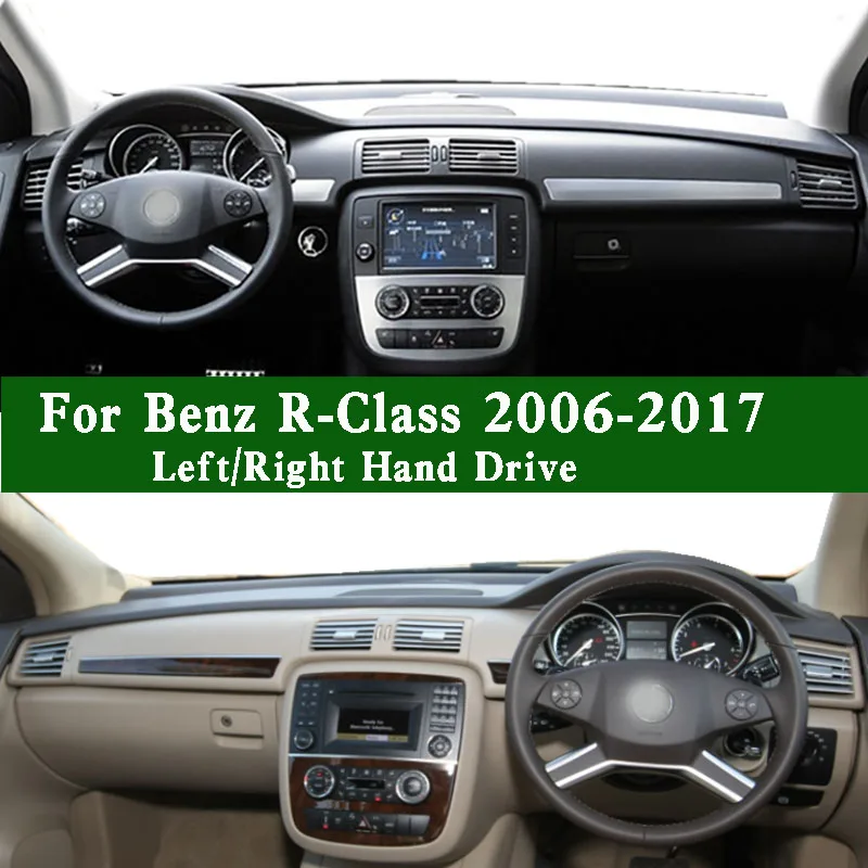 Para mercedes-benz r-class 2006-2017 r350 400 500 w251 dashmat painel de instrumentos capa almofada