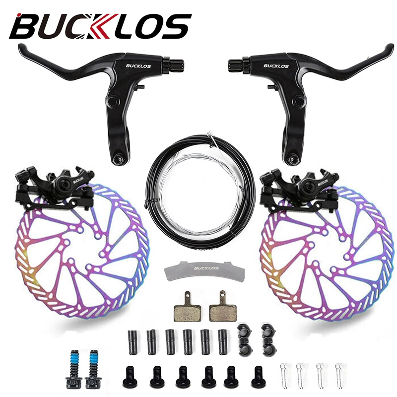 Bucklos Fiets Mechanische Schijfrem Set Mountainbike Lineaire Pull Schijfrem Mtb Remklauwen 160Mm G3