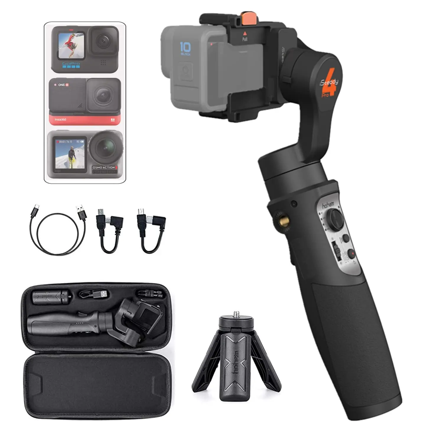 Hohem Officiële Isteady Pro 4 Gimbal Voor Gopro 10/9/8/7/6/5 Dji Osmo Insta360 een R Actie Camera
