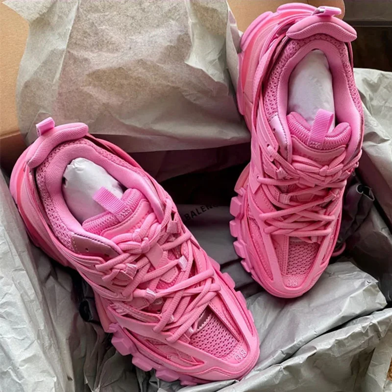 Women's Pink Chunky Running Shoes Sneakers Men Athletic Sports Sneakers Zaptillas Deporte