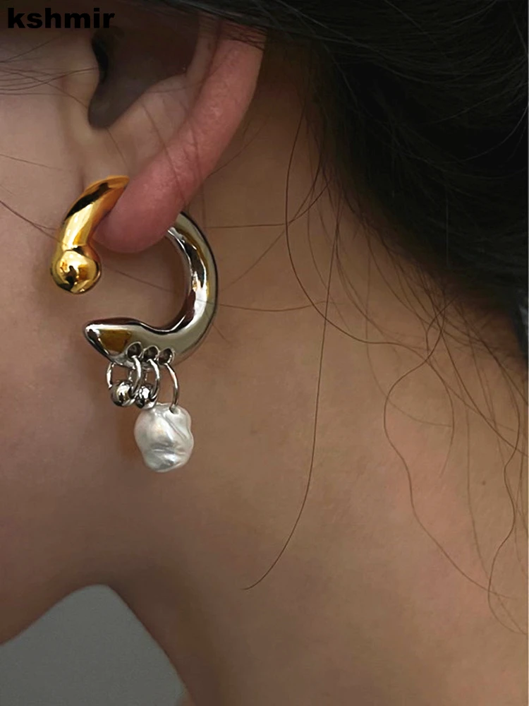 Chic pearl pendant earrings can be detachable before and after wearing INS fashion women's earrings