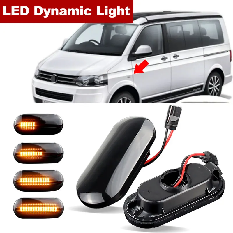 for Volkswagen VW Transporter Mutlivan T5 7E 7F 7J 7H 2007 2008 2009 2010 2011 to 2015 Dynamic LED