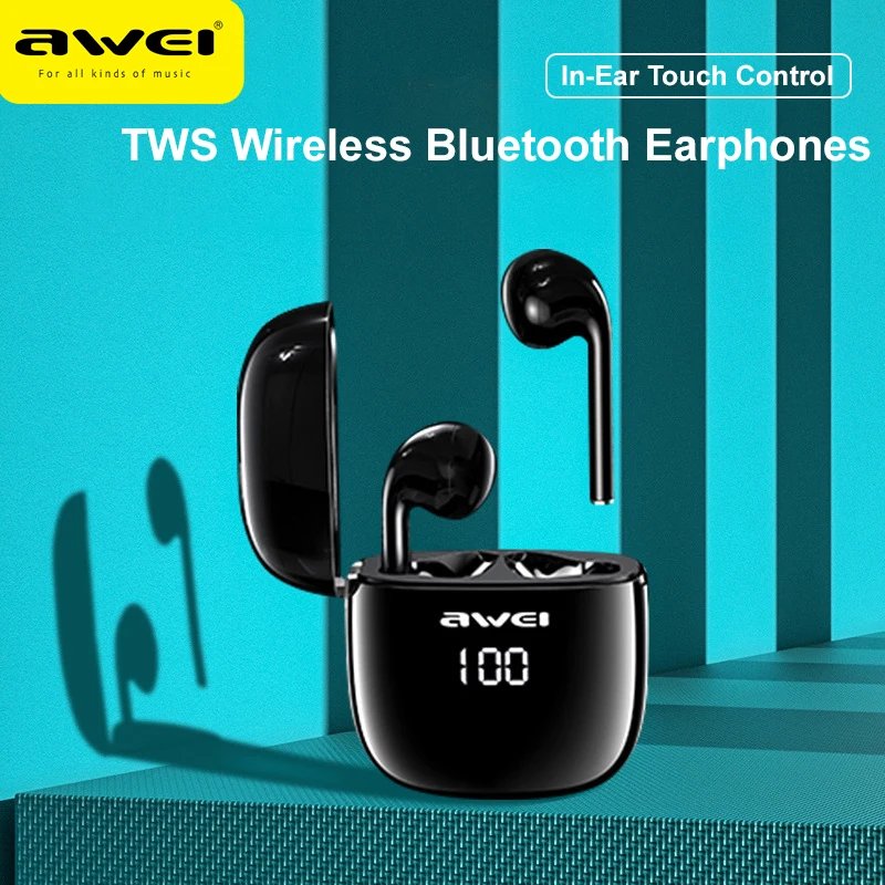 Awei T28Pro/T28/T28P TWS Fone De Ouvido Sem Fio Bluetooth Fones De Ouvido Baixo Fones De Ouvido Mini