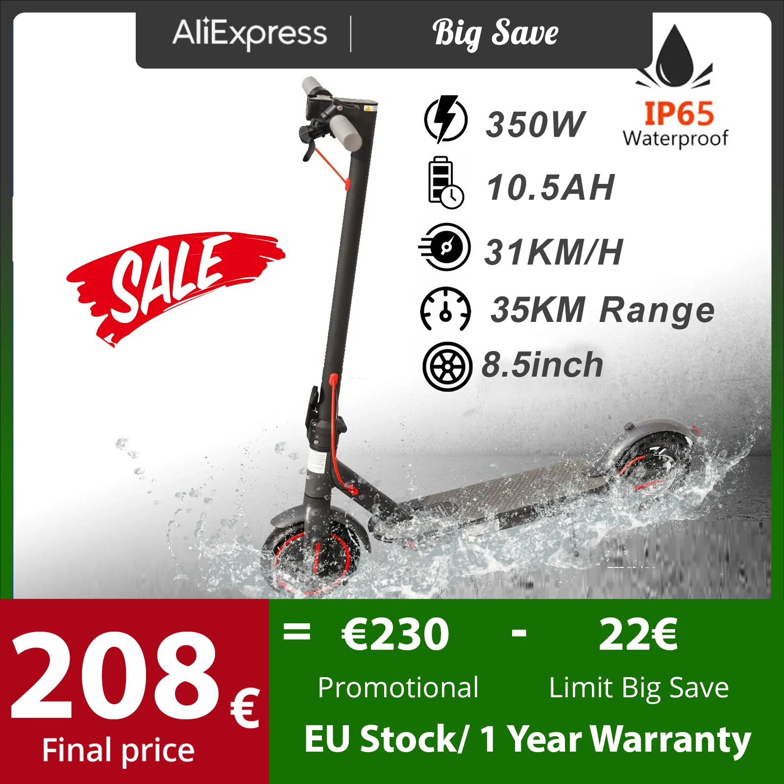 JUICEASE 350W elektrische scooter 35 km bereik 10,5AH 8,5 inch band Smart APP Escooter voor volwassenen 31 km/u opvouwbare elekt