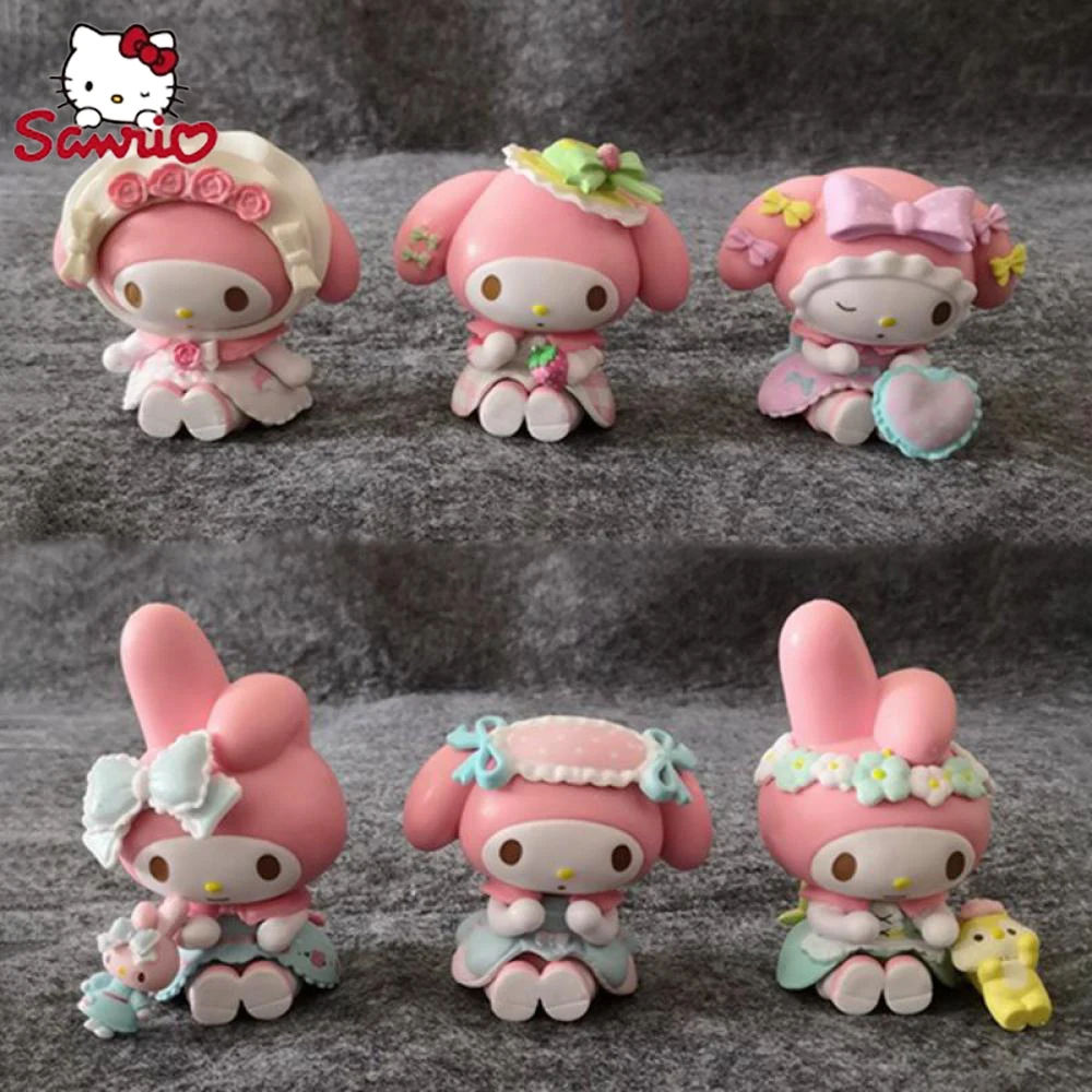 Sanrio Figures Collectibles My Melody Toys Kawaii Anime Doll Decorative Ornament Model Pink Doll