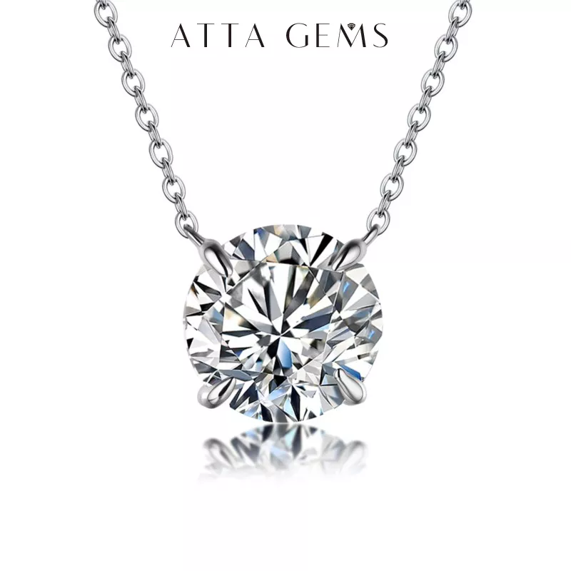 Moissanite Diamond 6.5mm 1CT Necklace For Woman Pendant 925 Silver Necklace For Women Chains Party