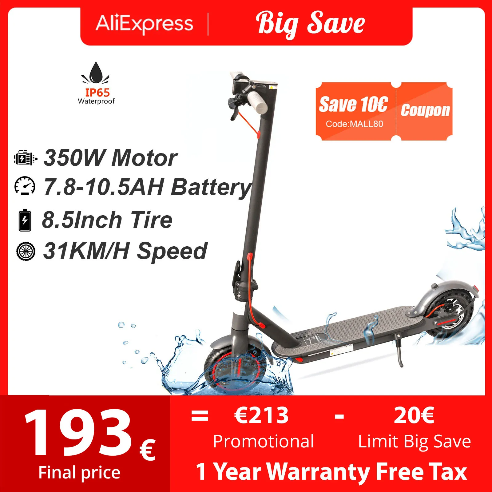 JUICEASE 7.8-10.5AH Elektrische Scooter 350 W 31 KM/H Opvouwbare Elektrische Kick Scooter 8.5 Inch APP Smart Escooter voor Volwa