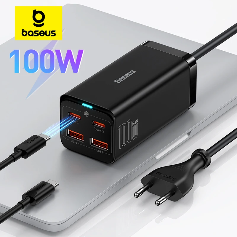 Baseus-Carregador Rápido para Laptop Desktop, Adaptador GaN para iPhone 15, 14, 13, 12 Pro Max,