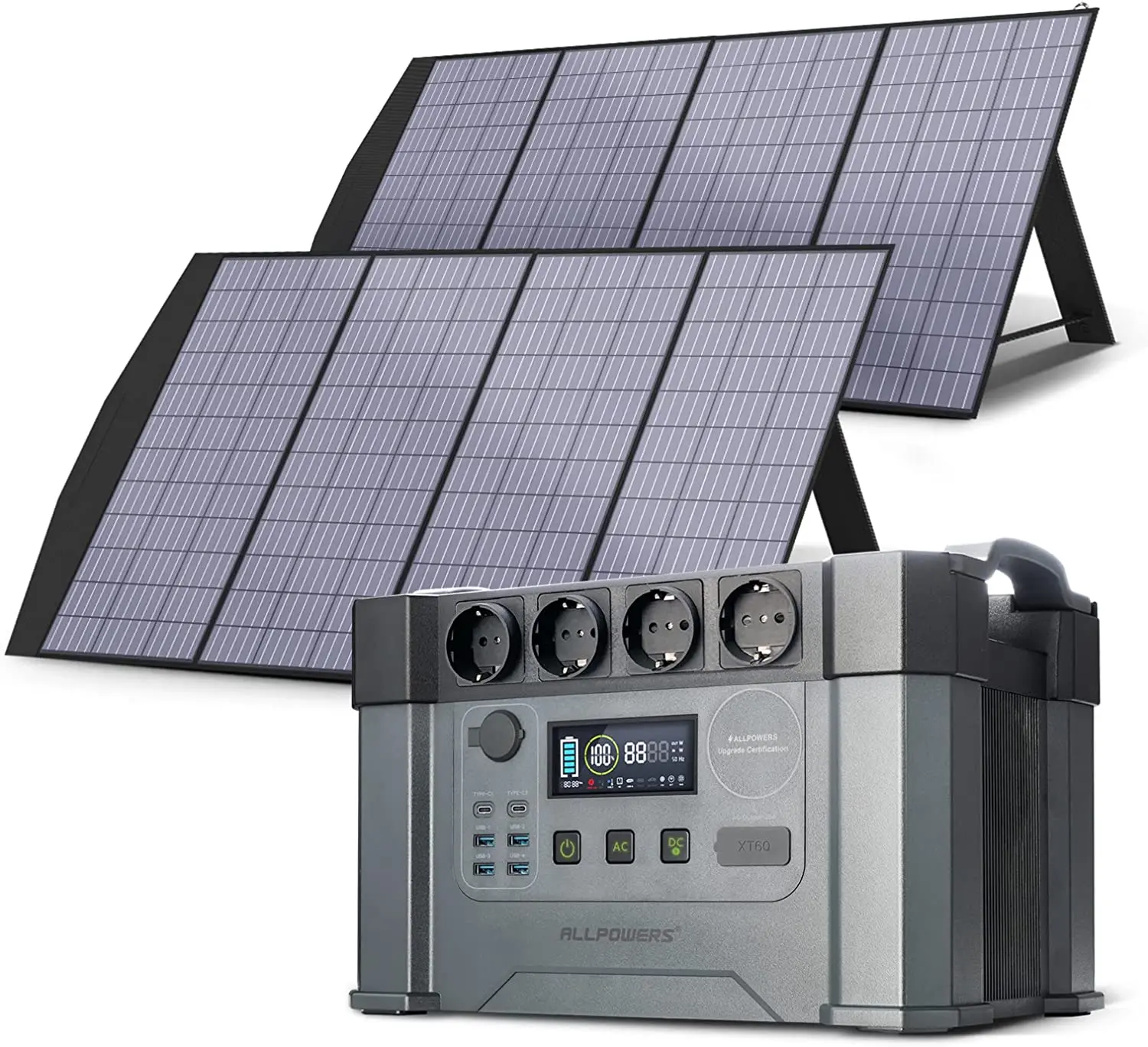 ALLPOWERS Solar Generator 1500W / 2000W / 2400W Tragbare Power Station (400W Solar Panel Enthalten)