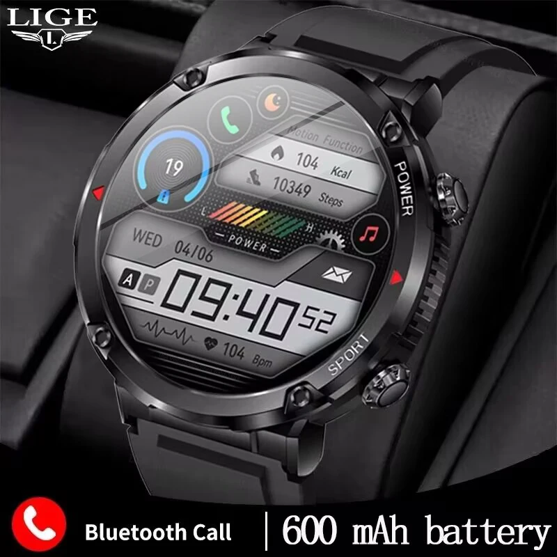 LIGE 2023 Smart Uhr Männer 1,6 Zoll Full Touch Armband Fitness Tracker Sport Uhren Bluetooth Anruf