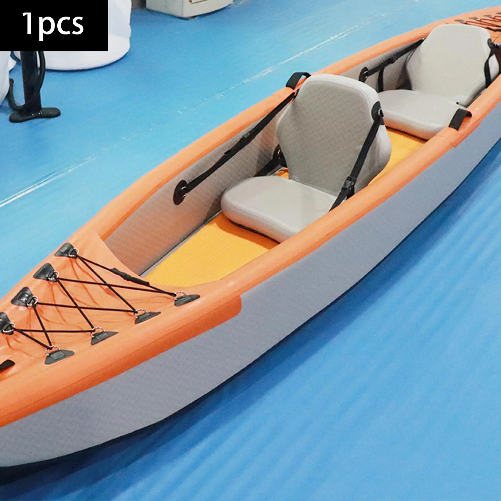 PVC Inflatable Kayak Backrest Cushion Seat Canoe Backrest Seat Adjustable Straps for Kayaking