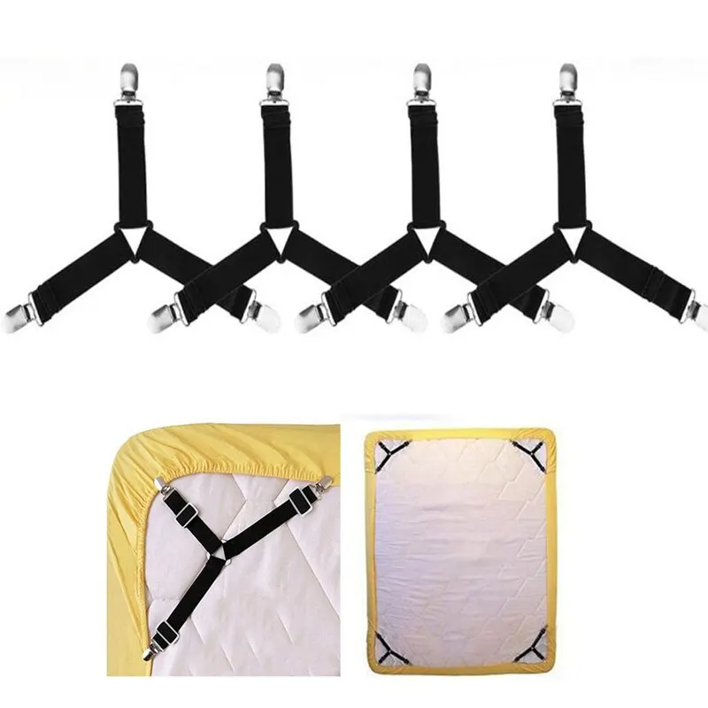 4Pcs/lot Bed Sheet Fasteners Holder Gadgets for Bed Sheet Organizer Mattress Cover Clip For Home