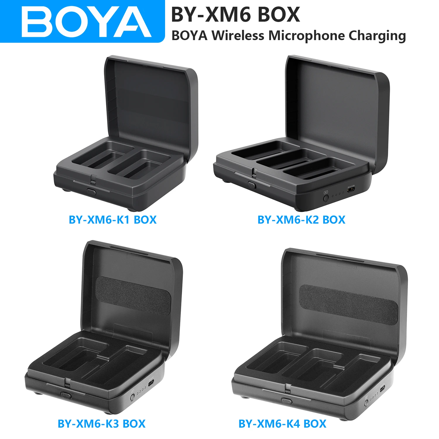 Boya caixa de carregamento para BY-XM6 condensador sem fio lapela lapela microfone
