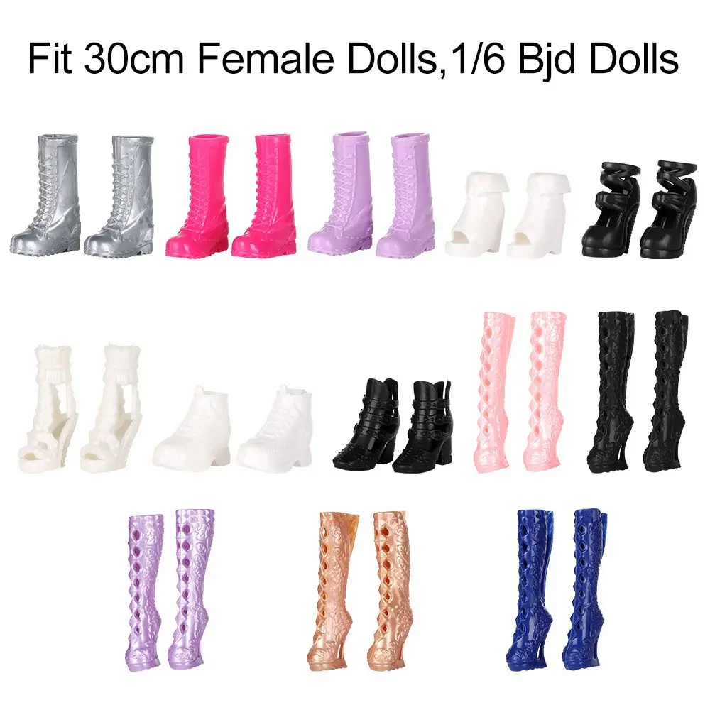 Fashion Hero Poppen Boot 1/6 Pop Schoenen Hoge Hakken Voor 30Cm Barbie Pop Lange Knieën Laarzen