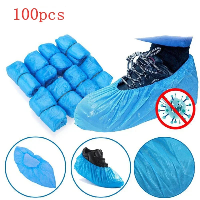 100Pcs Shoe Covers - Disposable Hygienic Boot Cover for Household, Construction, Workplace, Indoor