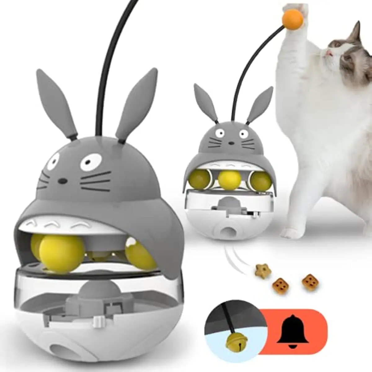 ATUBAN Interactive Cat Feeder Toy Treat Dispenser Exercise Toys Feeding Food Toy Dispenser Car