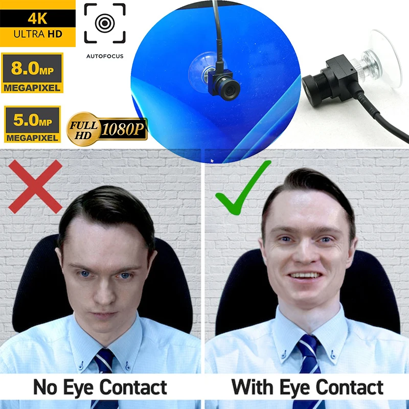 Eye-to-Cam Mittel bildschirm einstellbare Webcam 1080p 5mp 8mp Autofokus Mini-USB-Kamera flexible