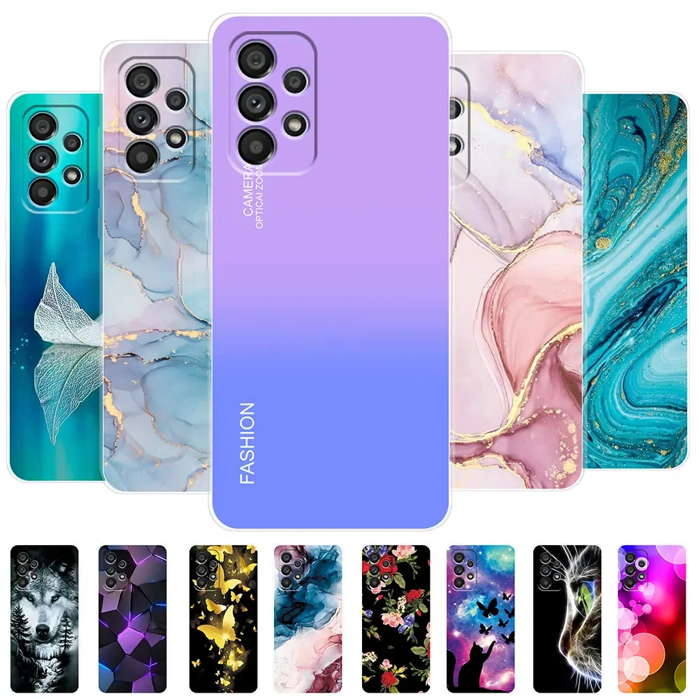 Voor Samsung A73 5G Case A53 A33 Kleurverloop Transparant Gevallen Voor Samsung Galaxy A33 5G Cover