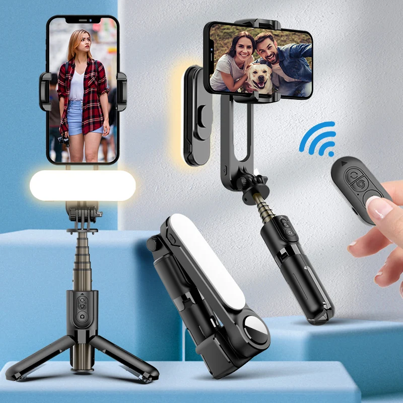 Gimbal Stabilizer Selfie Stick Tripod with Fill Light  Wireless Bluetooth for HUAWEI Xiaomi IPhone